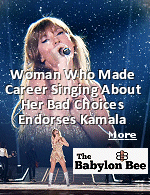 A singer who has made her entire career out of writing songs detailing her horrifically bad choices has announced her choice for President: Kamala Harris. ''I know I'm internationally renowned for regretting every major decision in my life, but this choice will turn out different, I just know it,'' said Pop icon Taylor Swift. ''She's the one!''